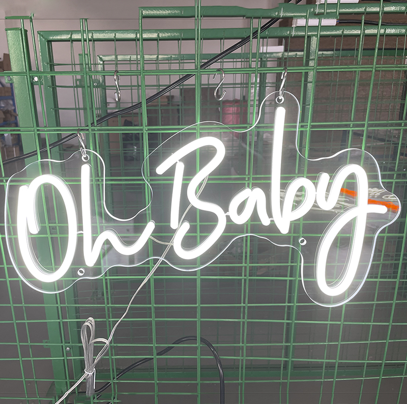 Manufacturer Hot Selling Custom Decorative Lighting Letters Acrylic oh baby neon sign