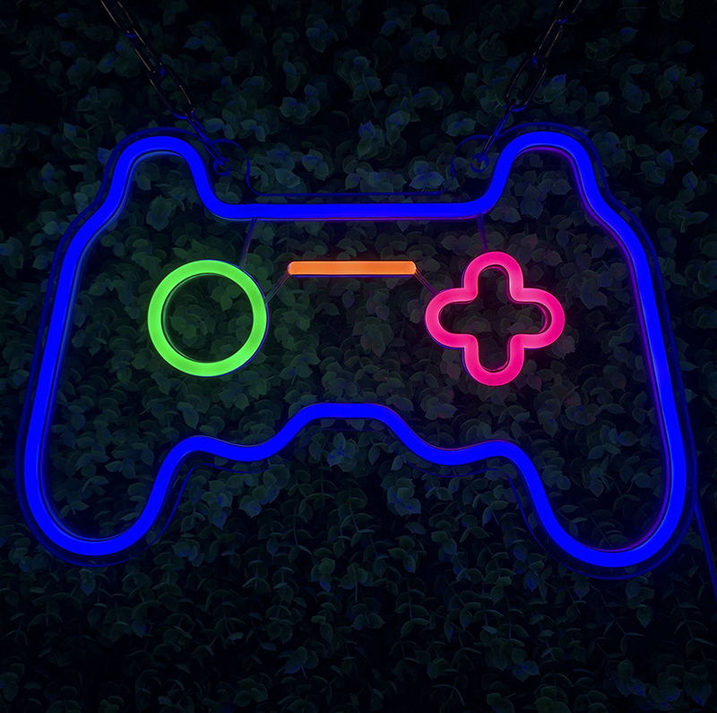 Game Shaped Neon Signs Lights LED Neon Signs for Wall Decor Gamepad Neon Signs for Bedroom Children Gaming Zone Party Decoration
