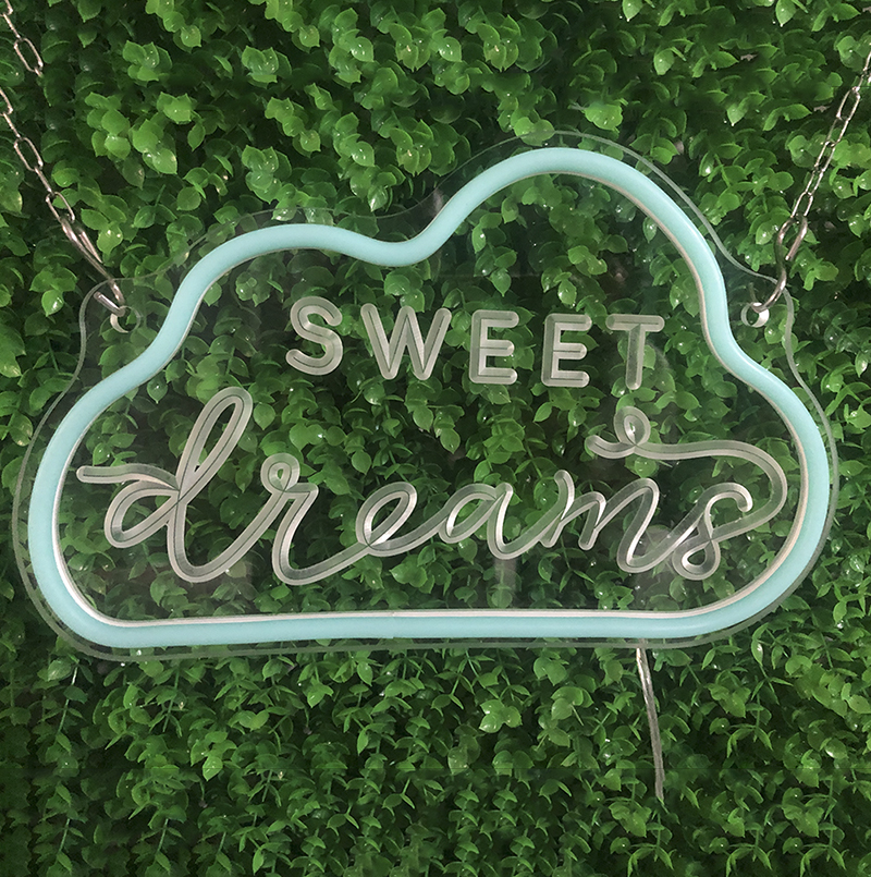 LED Cloud Sweet Dream LED Neon Signs Letter 3D Art with 5V USB Dimmer Controller for Indoor Home Party Decoration