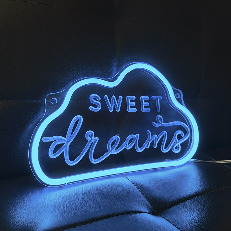 LED Cloud Sweet Dream LED Neon Signs Letter 3D Art with 5V USB Dimmer Controller for Indoor Home Party Decoration